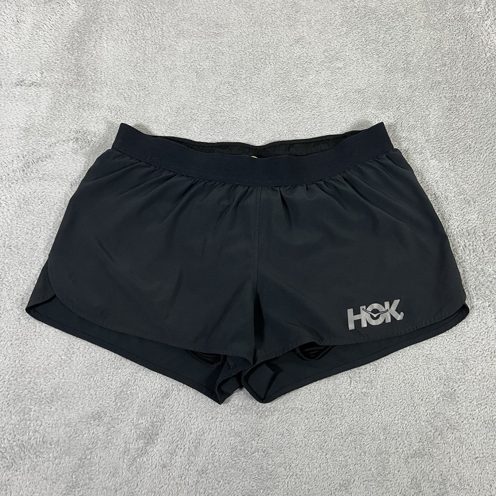 HOKA Shorts Womens Medium Black Lined Running Yoga Athletic Training